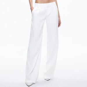 Alice & Olivia White Linen Pants